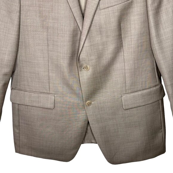 APT 9 Modern Fit Mens Wool Two Button Suit Jacket Sport Coat Size 44L Beige - Picture 5 of 14